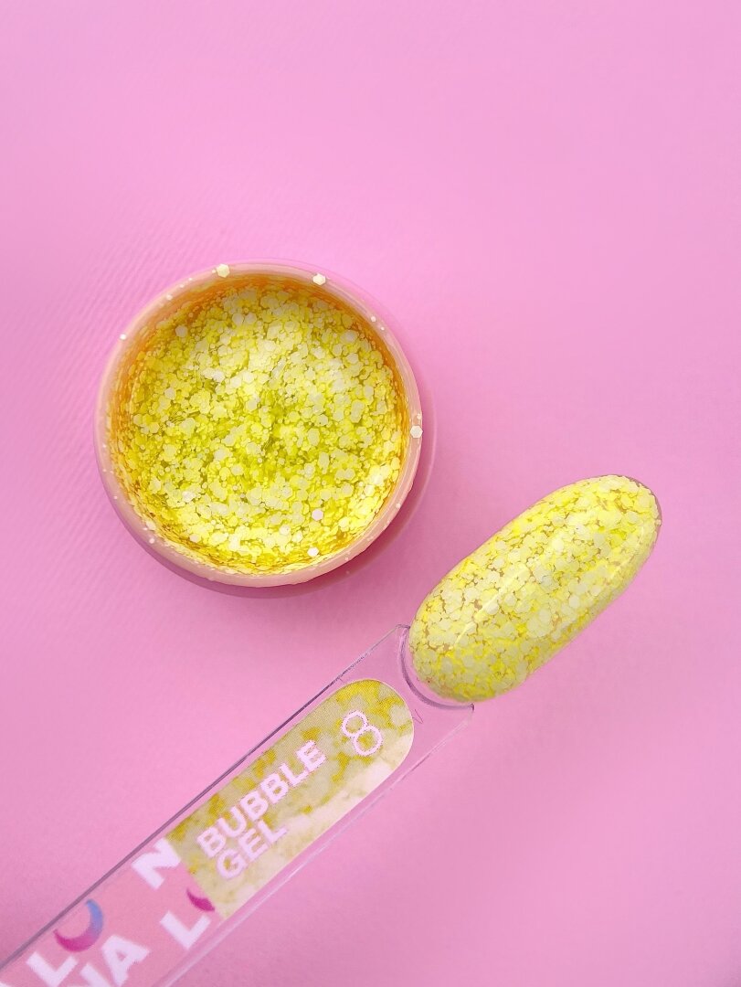 Блискучий гель LunaMoon Bubble Gel № 8 для дизайну, 5 мл