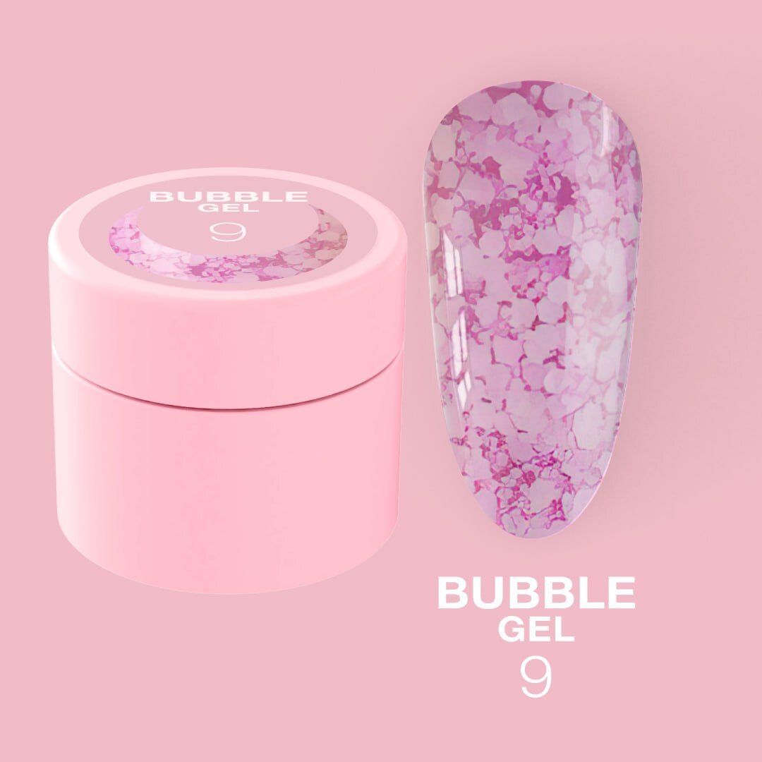 Блискучий гель LunaMoon Bubble Gel № 9 для дизайну, 5 мл