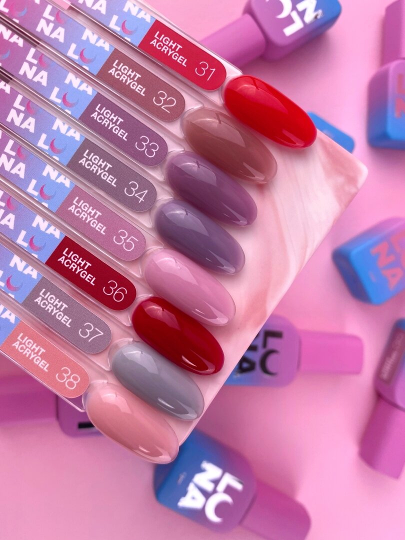 Liquid gel LunaMoon Light Acrygel No. 34 pastel plum, 13 ml