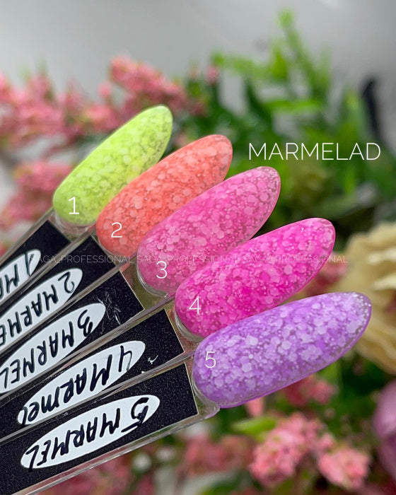 Гель-лак Saga Professional Marmalade № 1 светло-зеленый с белыми конфетками, 9 мл