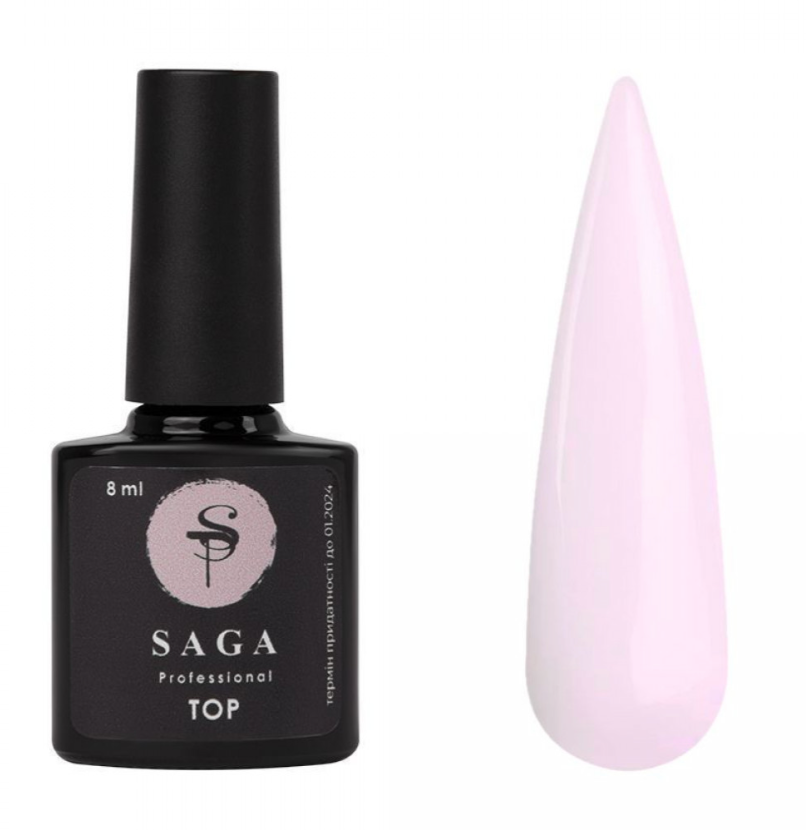 Топ для гель-лака без липкого слоя Saga Professional TOP Powder, 9 мл