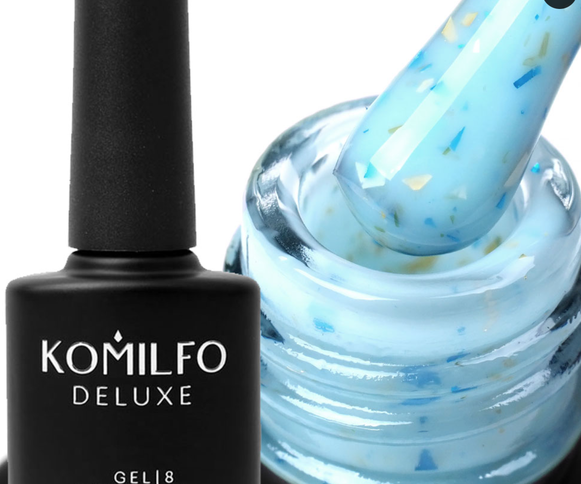 KOMILFO POTAL BASE P010 (СИНИЙ С СИНИМ И ЗОЛОТЫМ ПОТАЛЛОМ), 8 МЛ