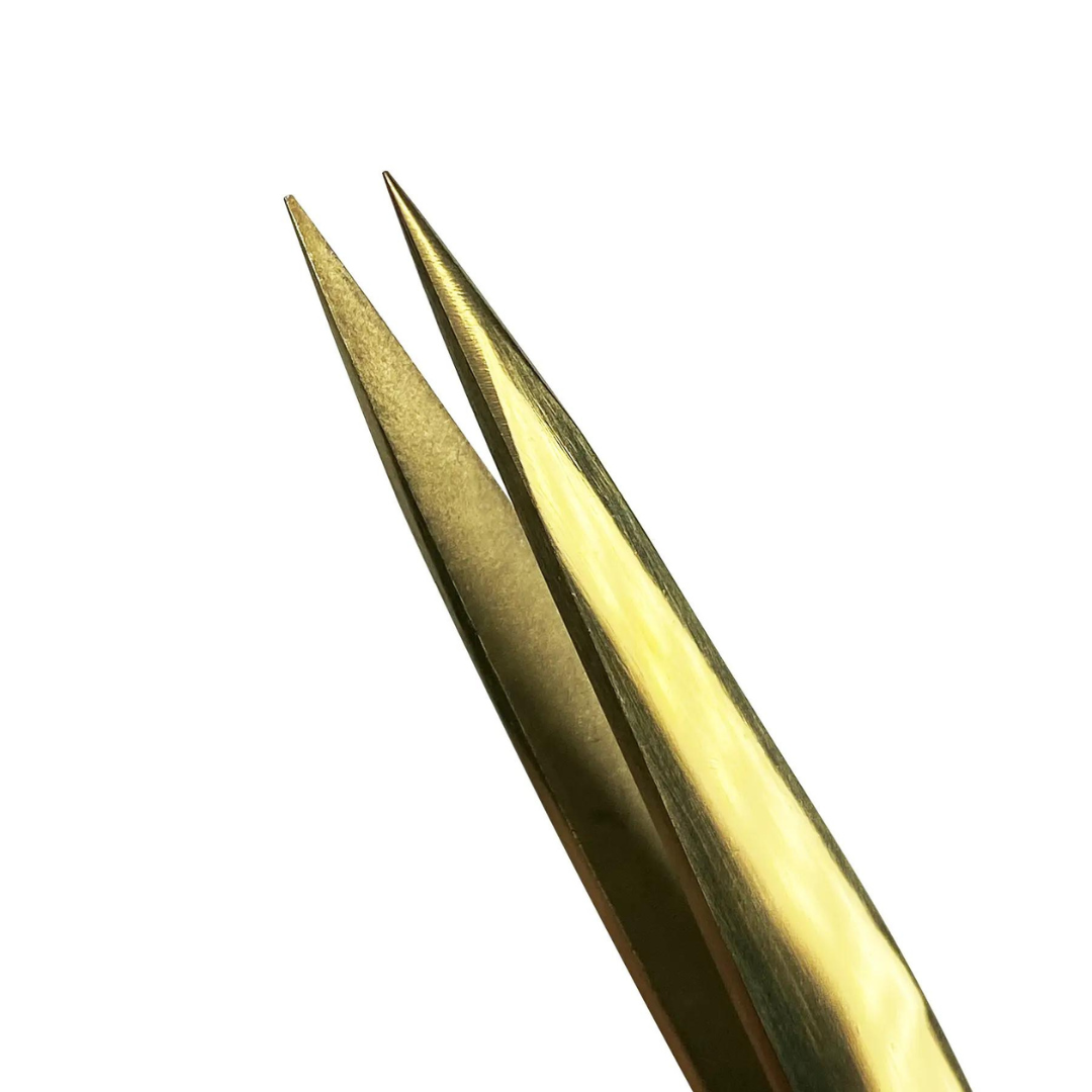 Professional point tweezers for eyebrow correction Zola golden