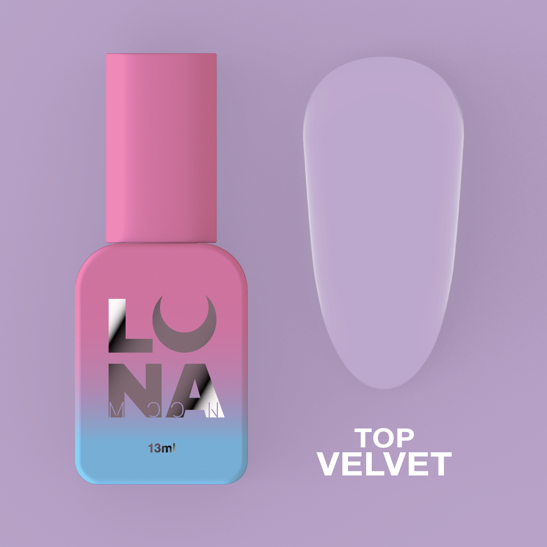 Матовый топ LunaMoon Matt Velvet, 13 мл (топ для ногтей)