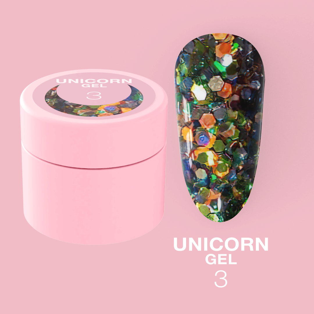 Глиттер-гель LunaMoon Unicorn Glitter Gel No. 3, 5 мл