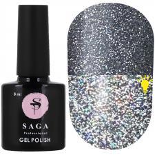 Гель-лак Saga Professional Fiery № 12, черный, светоотражающий, 8 мл