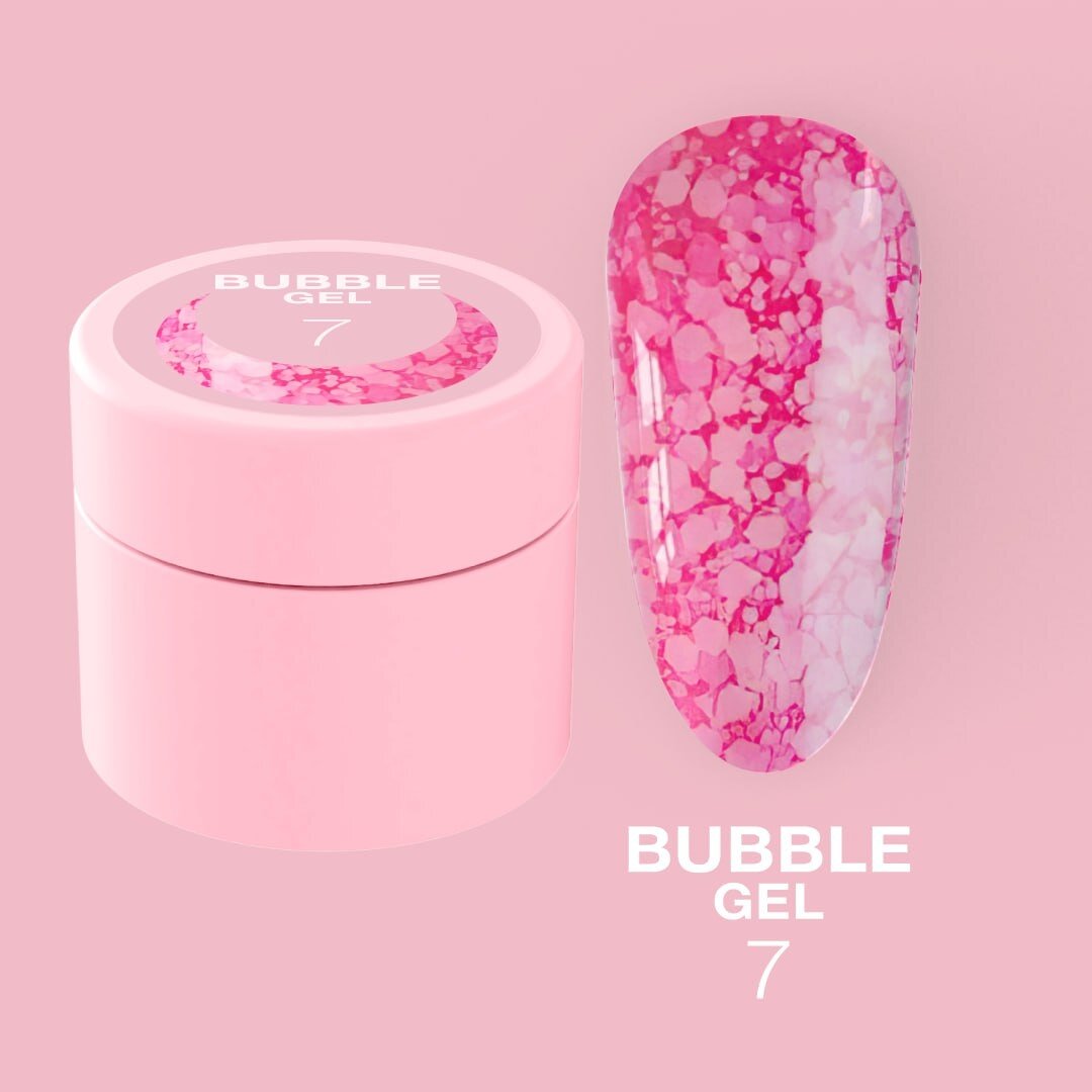 Блискучий гель LunaMoon Bubble Gel № 7 для дизайну, 5 мл