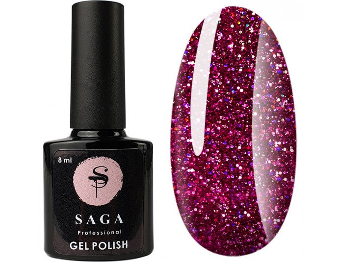Гель-лак Saga Professional Fiery № 13, сливовый, светоотражающий, 8 мл