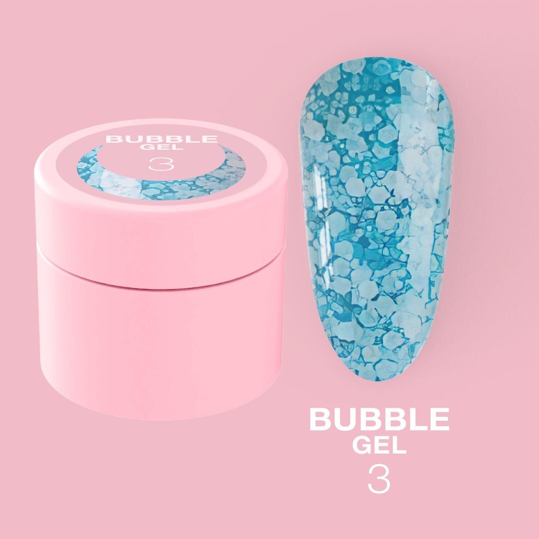 Гель-блестки Lunamoon Bubble Gel No. 3 для дизайна, 5 мл