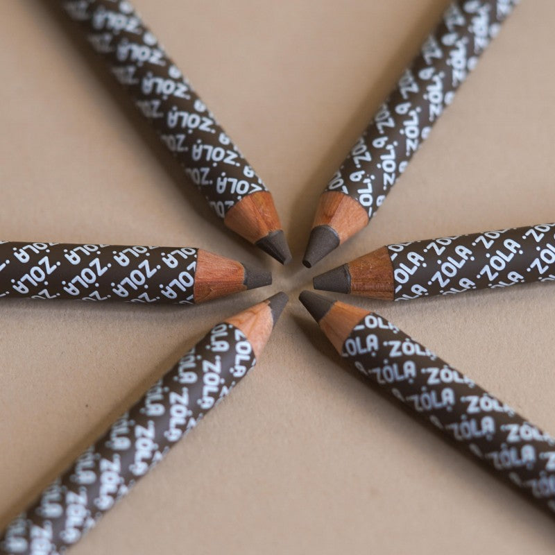 Пудровий олівець для брів ZOLA Powder Brow Pencil карамельний коричневий з теплим відтінком універсальний 1.19 г