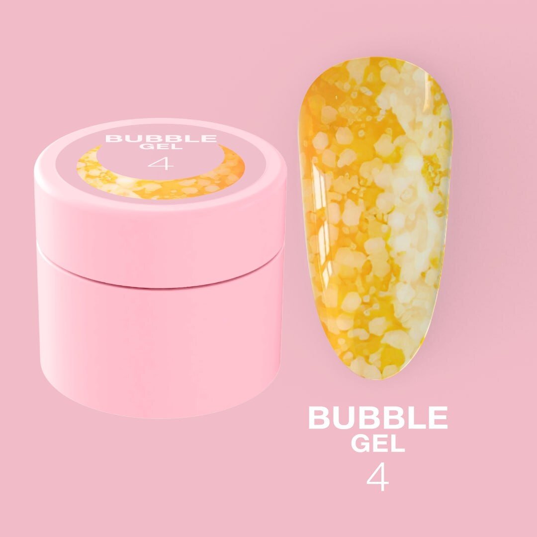 Блискучий гель LunaMoon Bubble Gel № 4 для дизайну, 5 мл