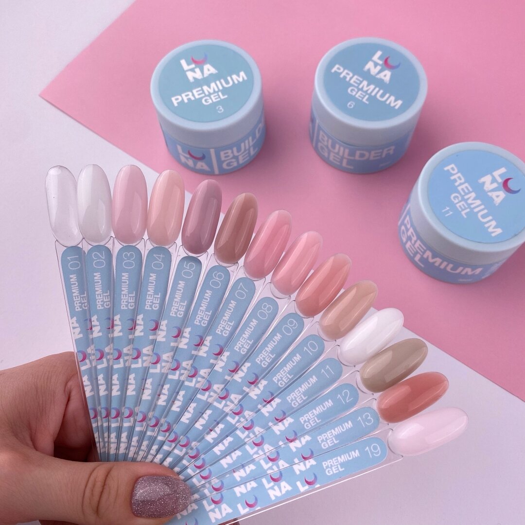 Гель для наращивания ногтей прозрачный LunaMoon Gel Premium № 1, 15 мл