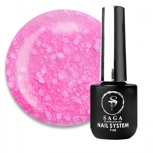 Гель-лак Saga Professional Marmalade №3 Barbie с белыми конфетками, 9 мл
