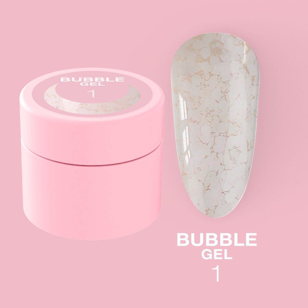 Гель-блестки Lunamoon Bubble Gel No. 1 для дизайна, 5 мл