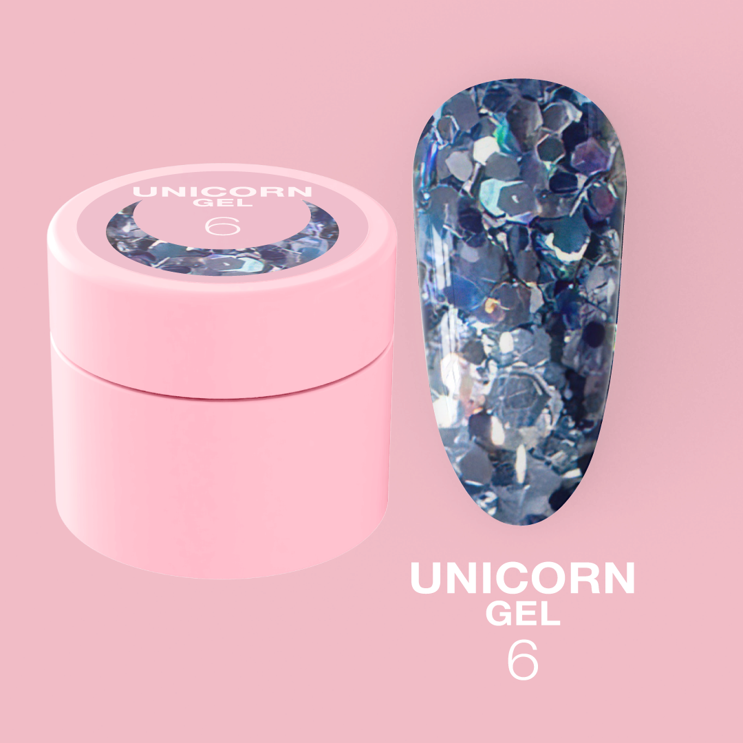 Глиттер-гель LunaMoon Unicorn Glitter Gel No. 6, 5 мл