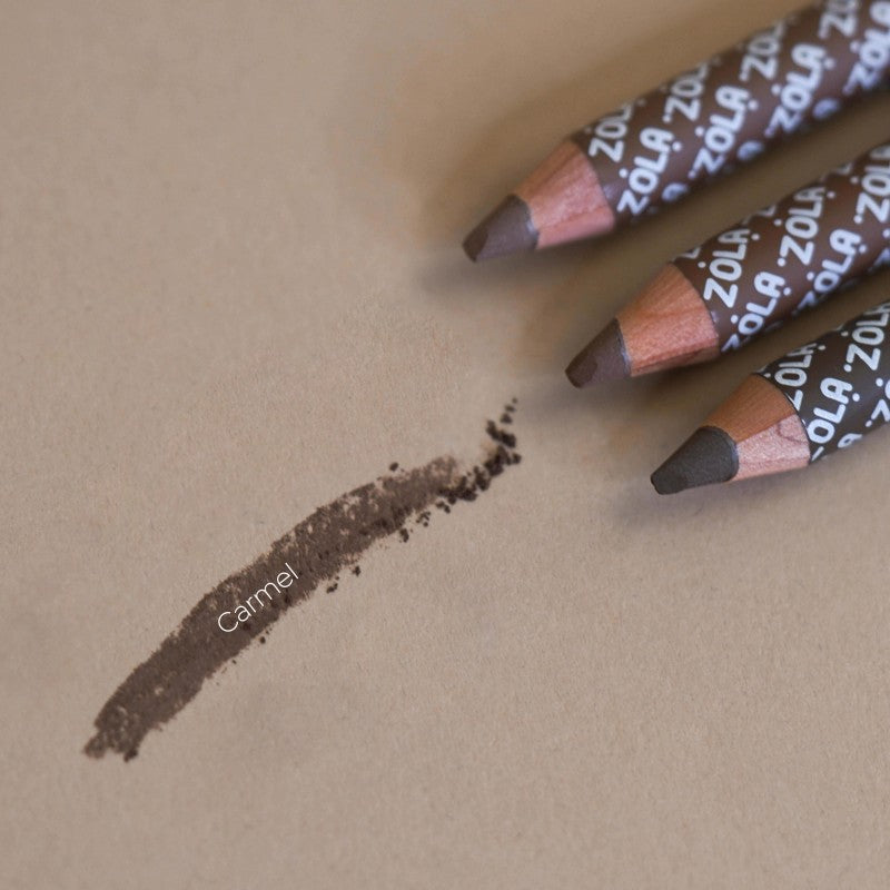 Пудровый карандаш для бровей ZOLA Powder Brow Pencil Карамельно-коричневый с теплым оттенком универсальный 1,19 г