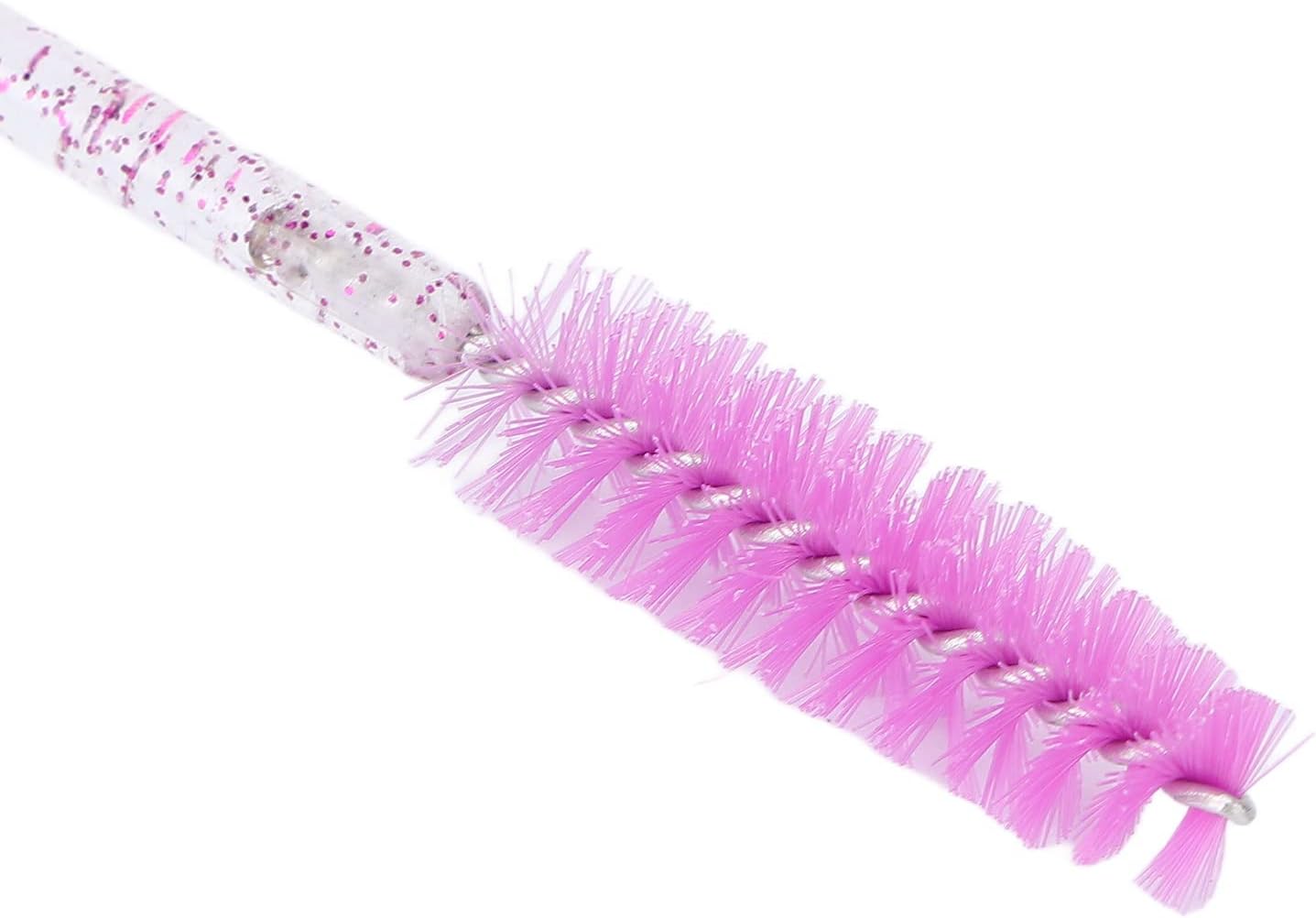 Brush for combing and styling eyebrows and eyelashes, flexible pink 100 pcs