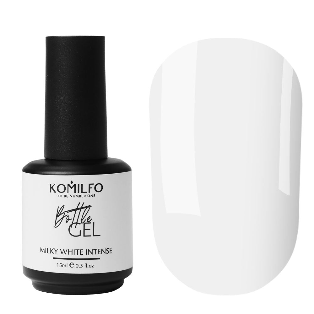 Гель-туалет Komilfo Milky White Intense, 15 мл, с кисточкой