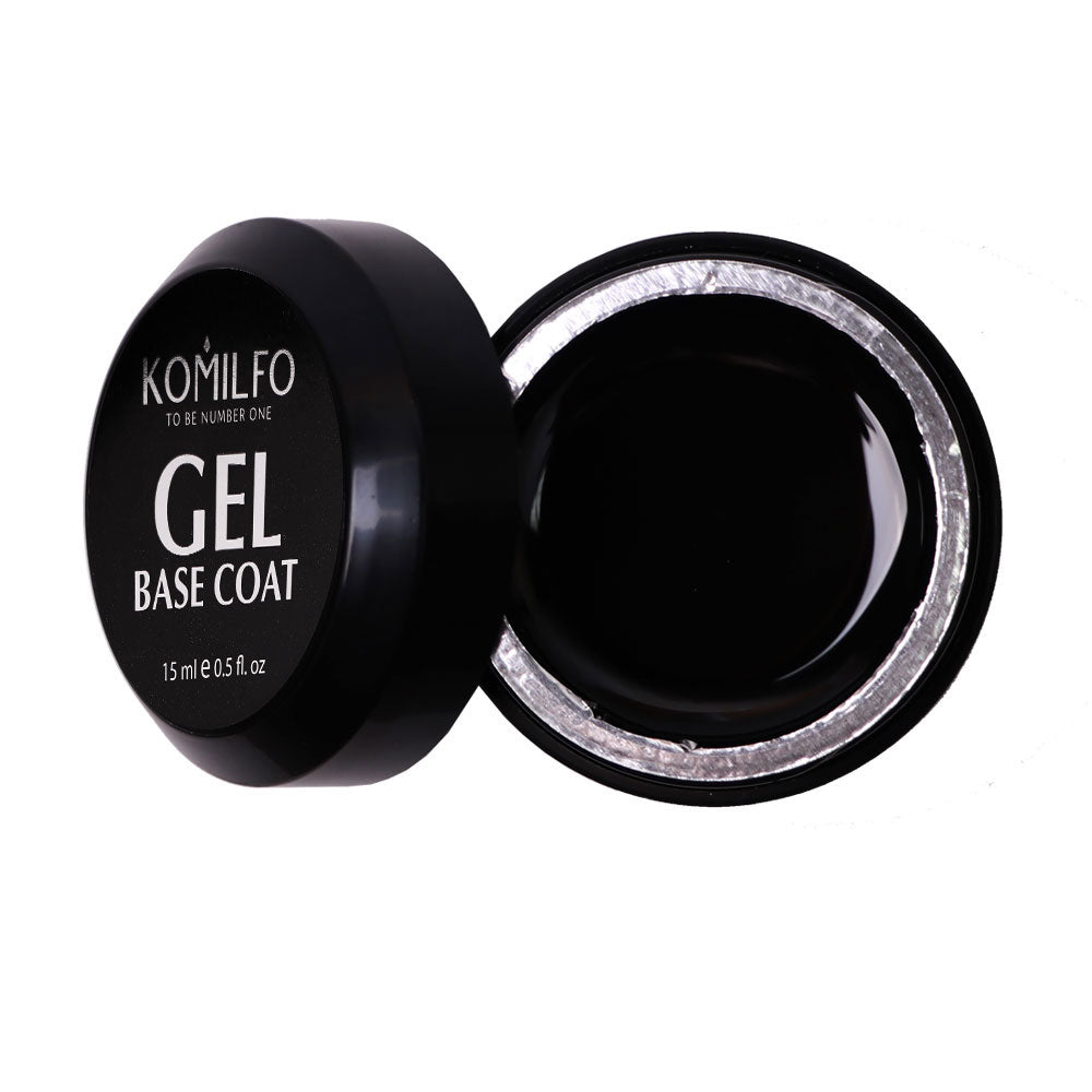 ГЕЛЬ-БАЗА KOMILFO GEL BASE COAT - БАЗА-КОРРЕКТОР ДЛЯ ГЕЛЬ-ЛАКА БЕЗ СТРЕССА, 15 МЛ