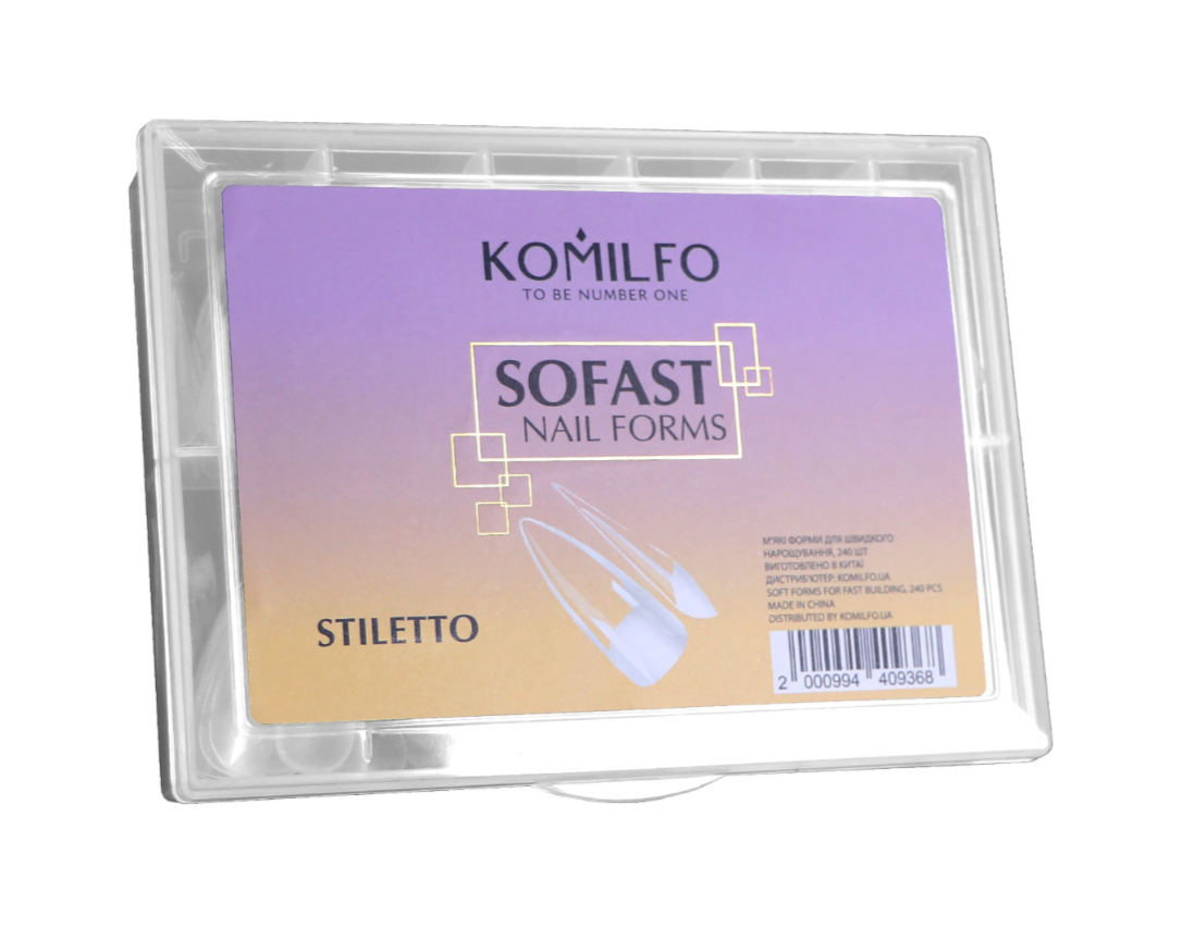 Формы для ногтей Komilfo SoFast Stiletto, 240 шт.