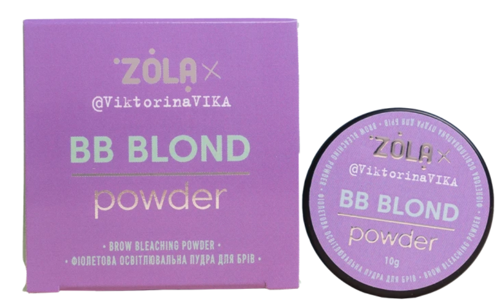 ZOLA Viktorina Vika Осветляющая фиолетовая пудра для бровей BB Powder 10 г. (пудра для бровей)