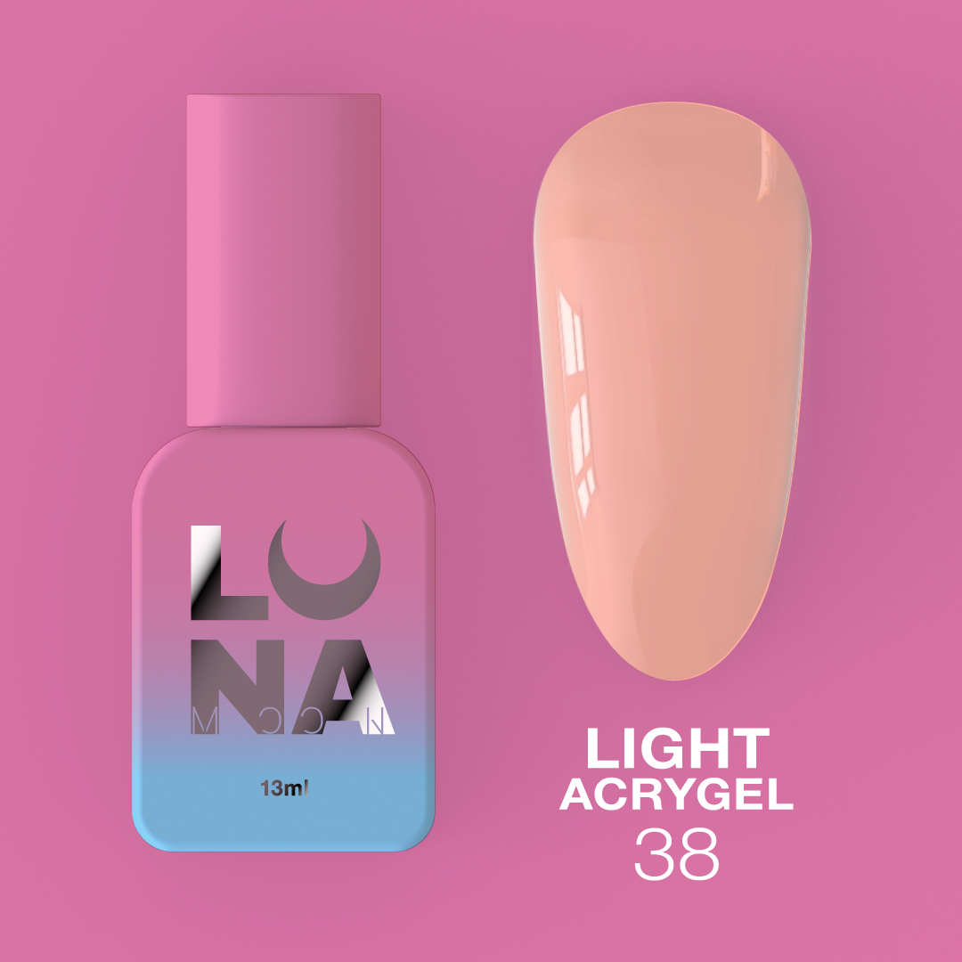 Жидкий гель LunaMoon Light Acrygel № 38 бежево-розовый, 13 мл