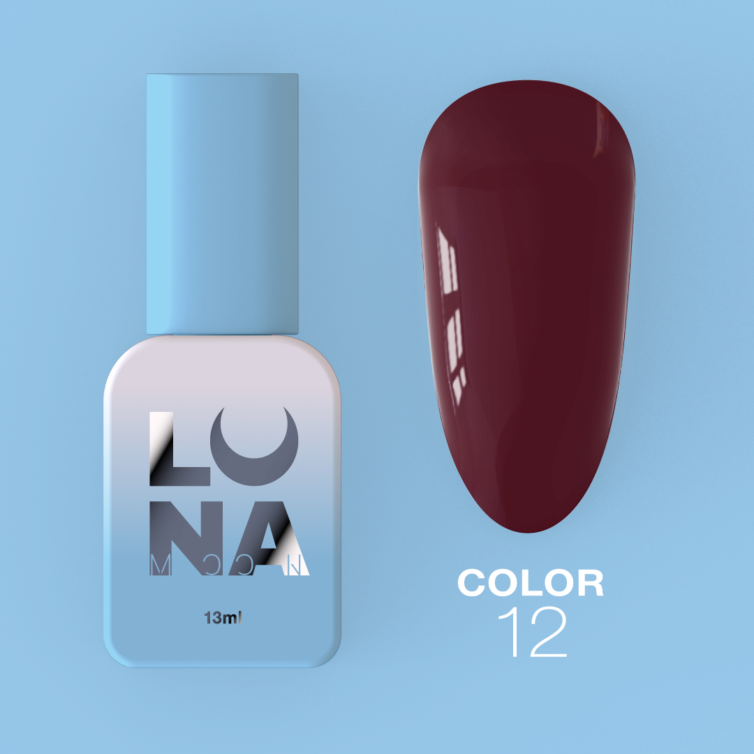 Гель-лак LunaMoon Color No. 12 светло-бордовый, 13 мл