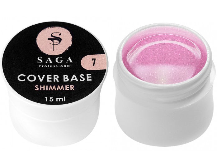 База с шиммером Saga Professional Shimmer #7 бело-сиреневый, 15 мл