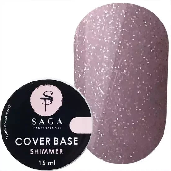 База с шиммером Saga Professional Shimmer #8 пыльная роза, 15 мл