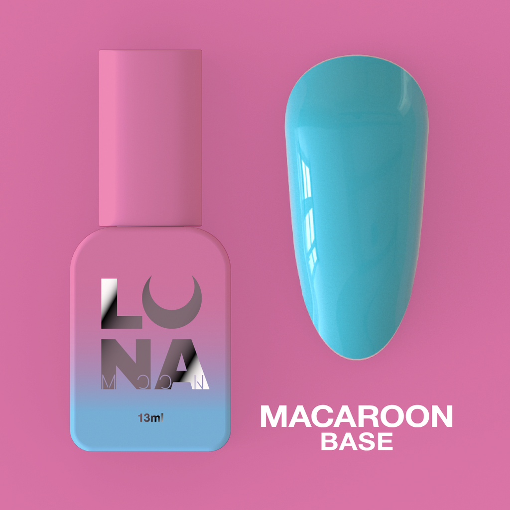 Камуфлирующая база для ногтей LunaMoon Base Macaroon в синем оттенке, 13 мл