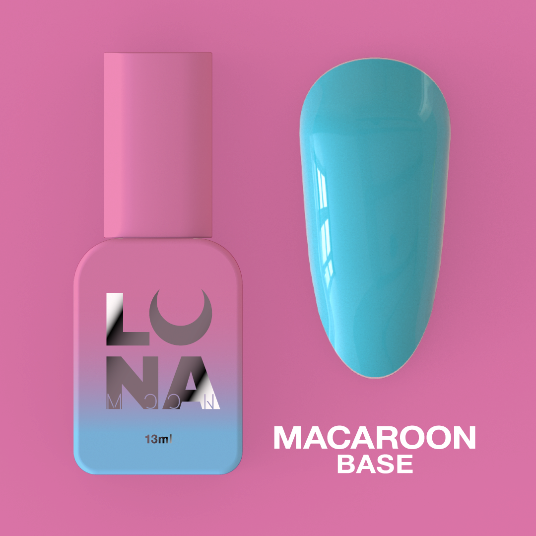 Камуфлирующая база для ногтей LunaMoon Base Macaroon в синем оттенке, 13 мл