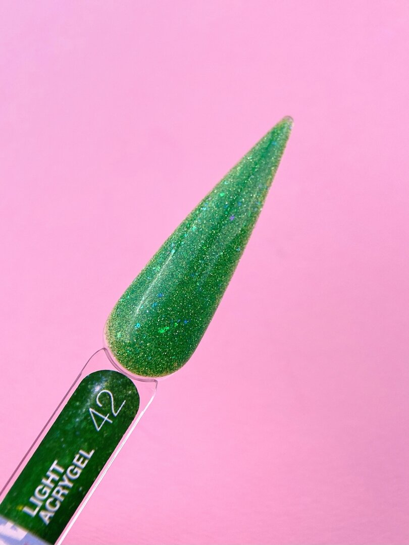 Жидкий гель LunaMoon Light Acrygel № 42 зеленый светоотражающий, 13 мл