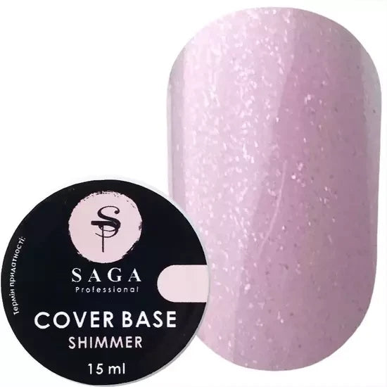 База с шиммером Saga Professional Shimmer #10 сиренево-розовый, 15 мл