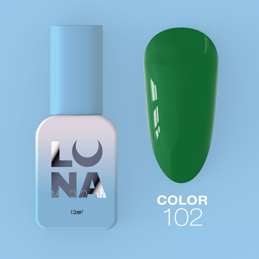 Гель-лак LunaMoon Color No. 102 зеленый 13 мл
