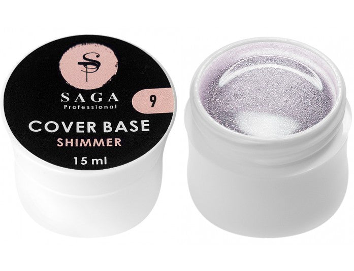 База с шиммером Saga Professional Shimmer #9 светло-серый, 15 мл