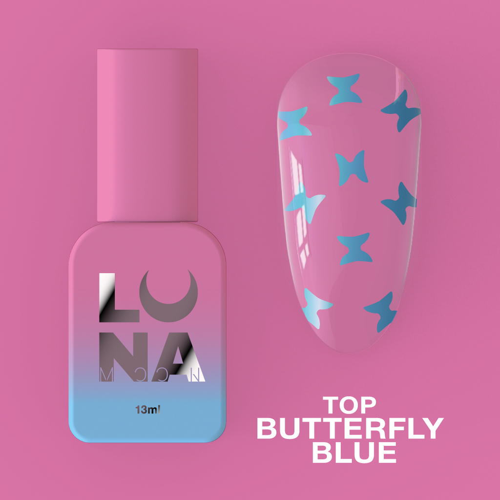 Топ для ногтей Butterfly Blue, 13 мл ( nail top )