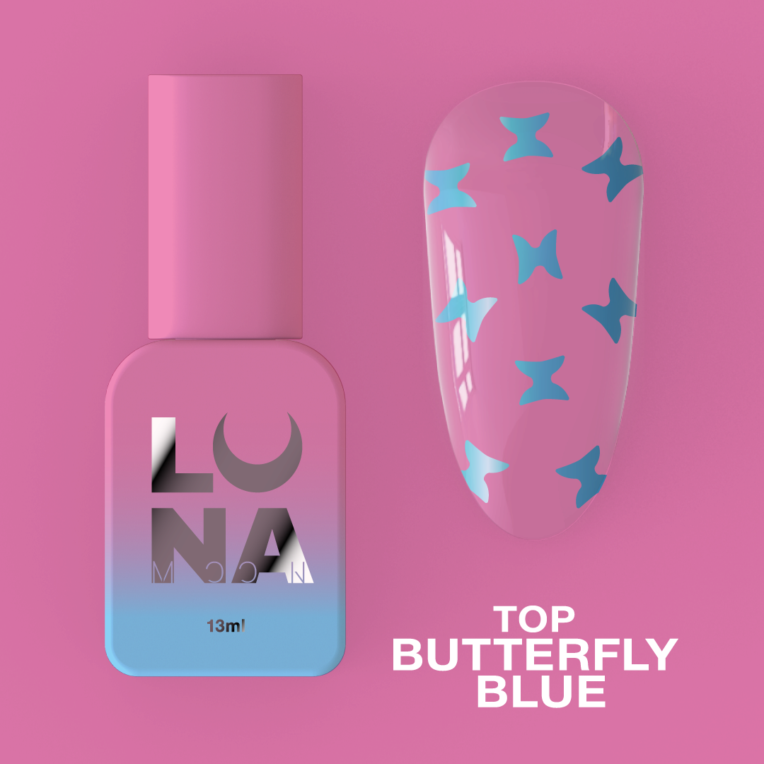 Топ для ногтей Butterfly Blue, 13 мл ( nail top )