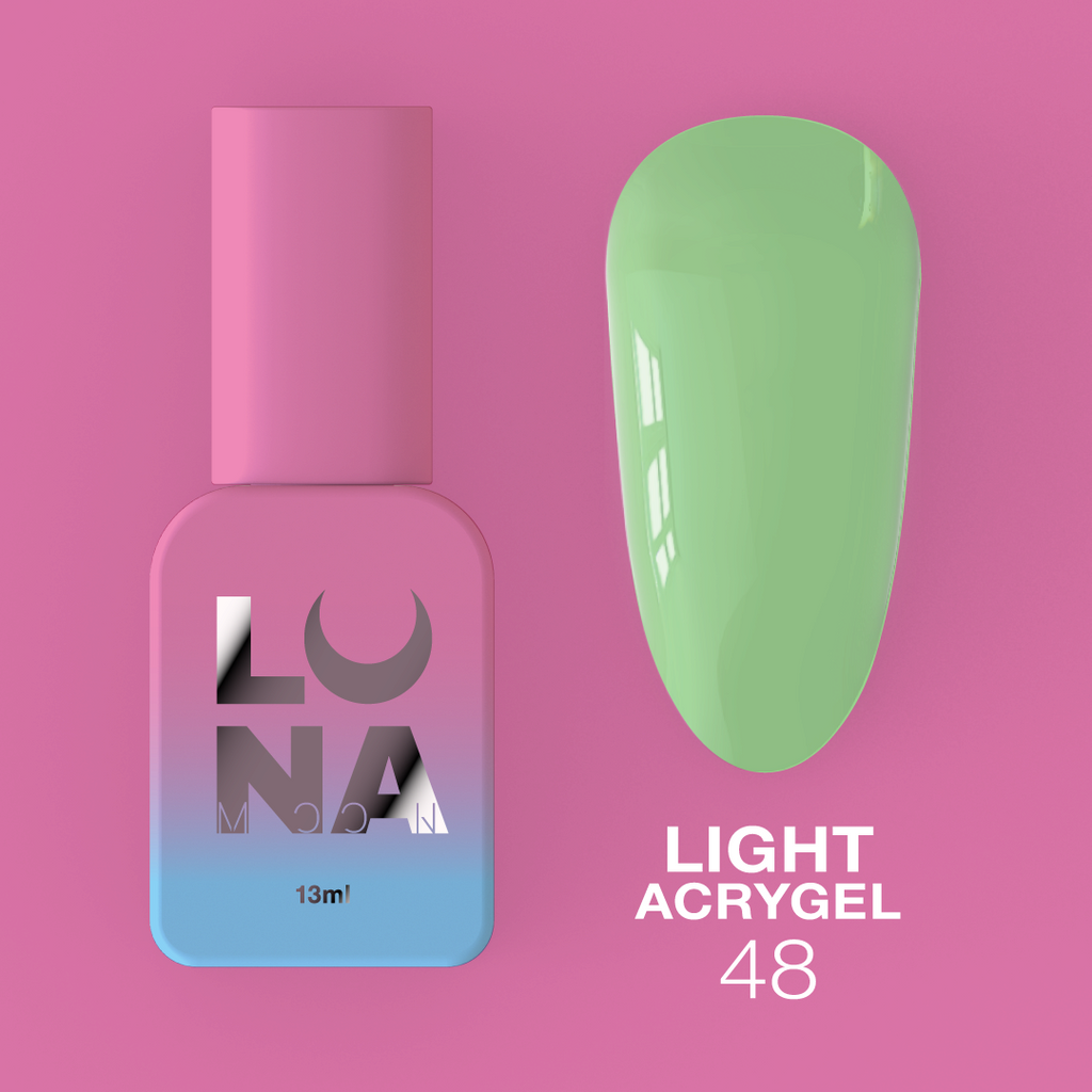 Жидкий гель LunaMoon Light Acrygel № 48 молочно-зеленый, 13 мл