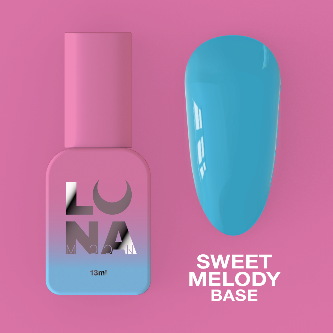 Камуфляжная база для ногтей Lunamoon Base Sweet Melody, синий, 13 мл