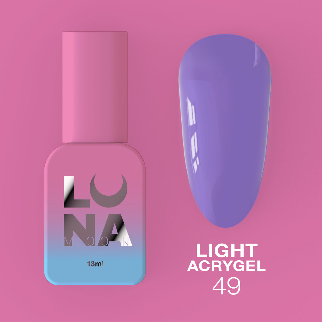 Жидкий гель LunaMoon Light Acrygel № 49 светло-фиолетово-сиреневый, 13 мл