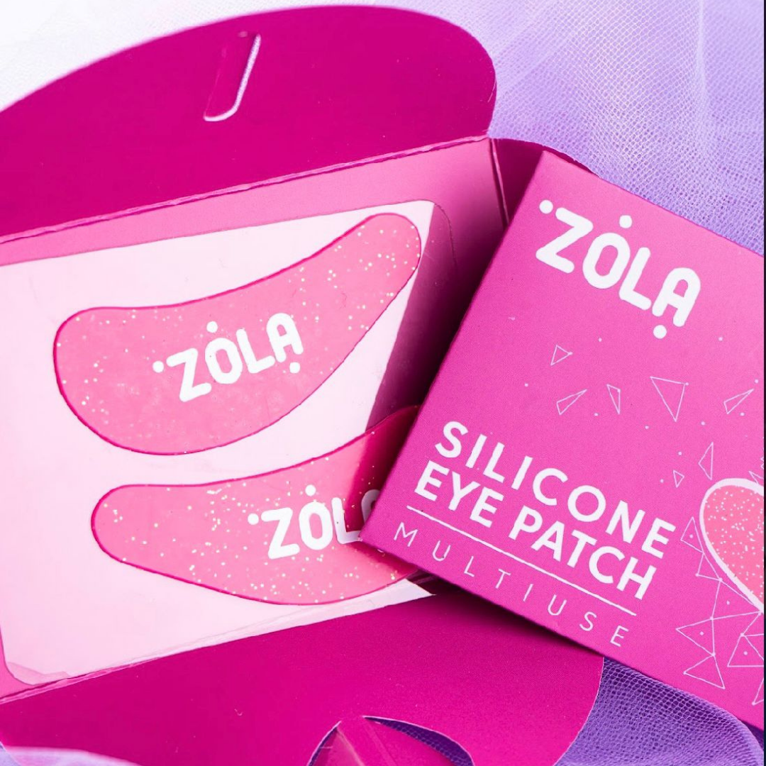 Силиконовые патчи для глаз ZOLA многоразовые гипоаллергенные, малиновые, 1 пара