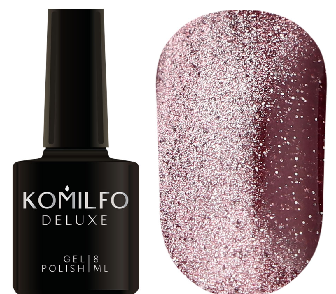 Гель-лак KOMILFO FAIRYTALE CAT EYE 003 (чайная роза, магнитный, светоотражающий), 8 мл