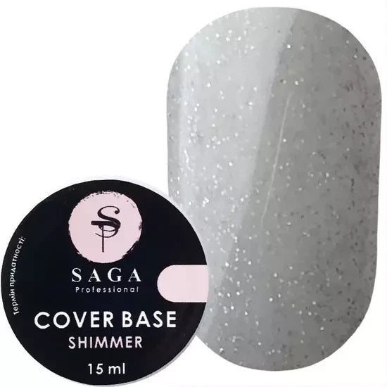 База с шиммером Saga Professional Shimmer #9 светло-серый, 15 мл