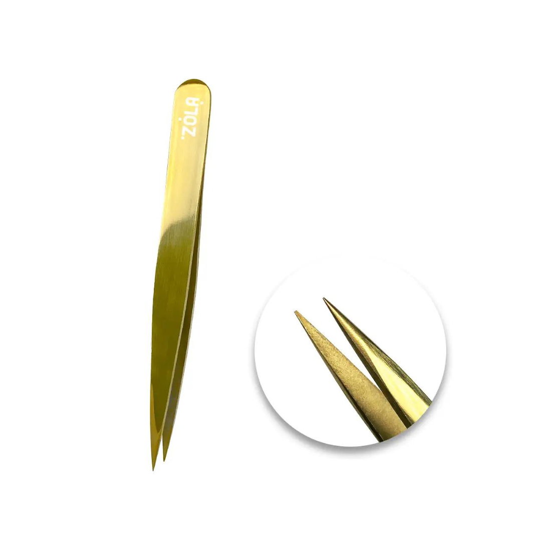 Профессиональный пинцет для коррекции бровей Zola Golden