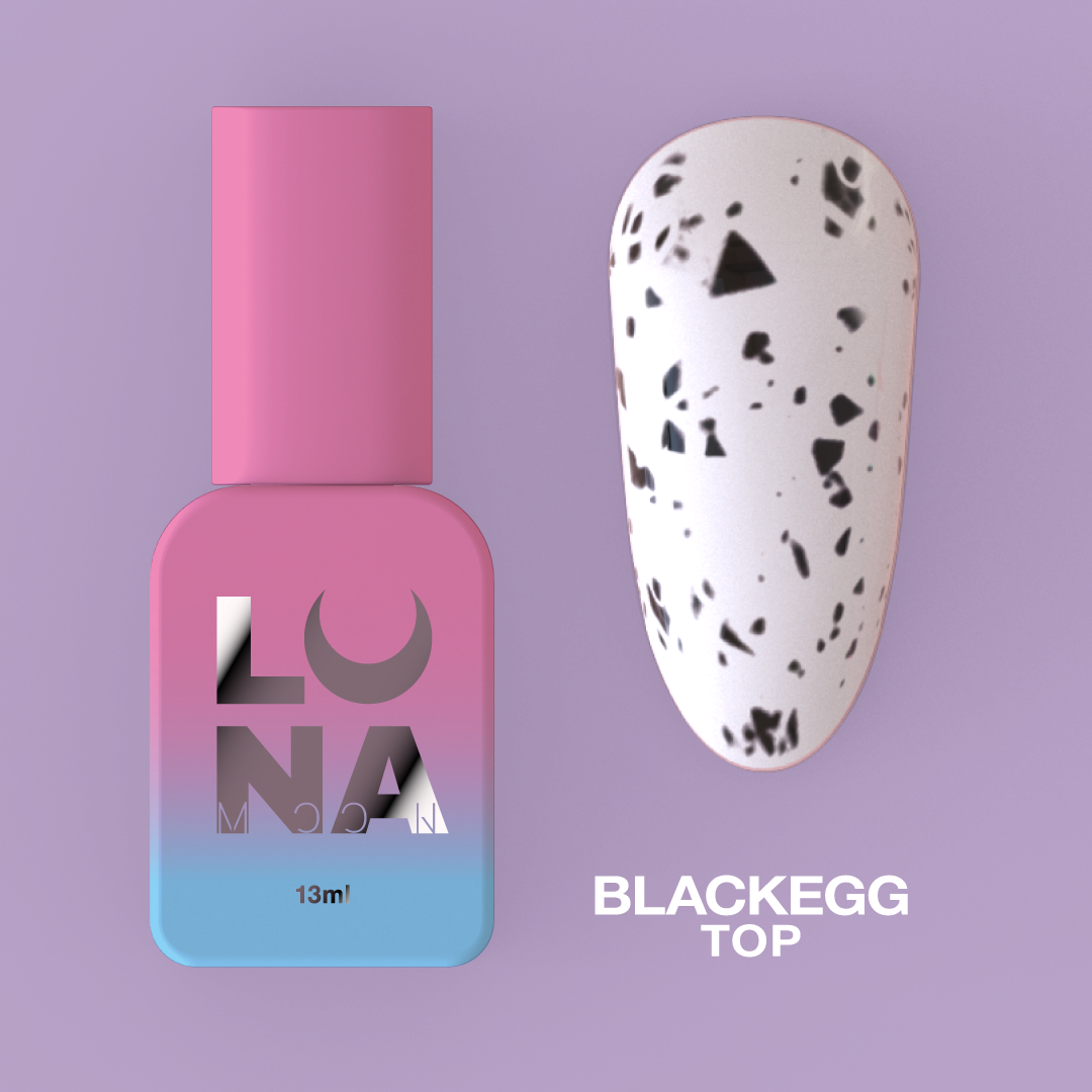 Матовый топ LunaMoon Matt Blackegg, 13 мл (топ для ногтей)