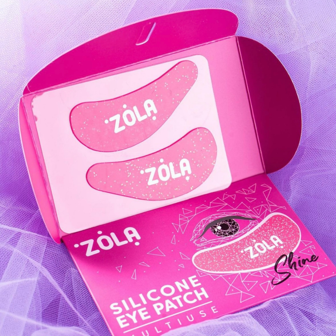 Силиконовые патчи для глаз ZOLA многоразовые гипоаллергенные, малиновые, 1 пара