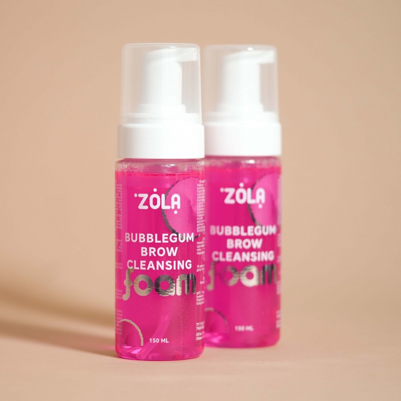 Пенка для бровей ZOLA розовая, очищающая Bubblegum Brow Cleansing 150 мл