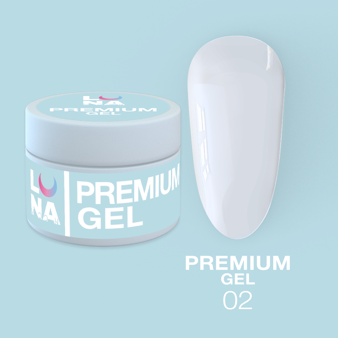 LunaMoon Gel Premium No. 2, молочный гель для наращивания ногтей, 15 мл