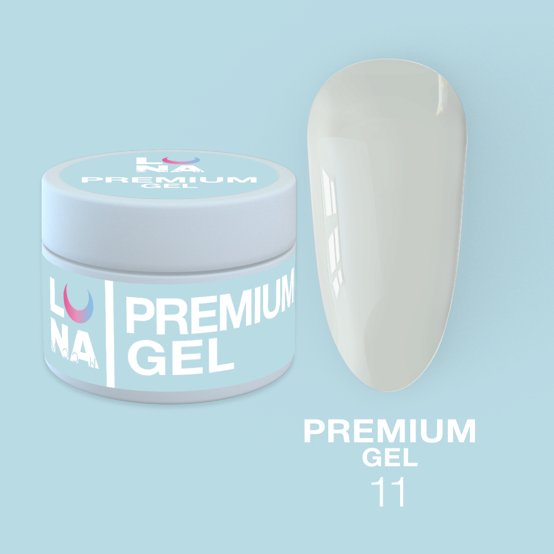 LunaMoon Gel Premium молочный гель для наращивания ногтей № 11, 15 мл
