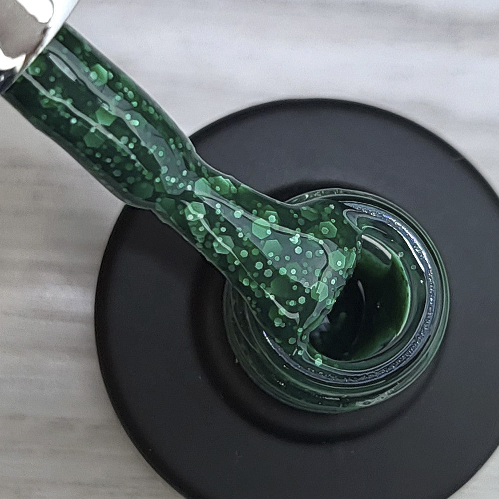Гель-лак Saga Professional Marmalade № 11 (зеленый с хлопьями), 9 мл